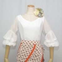 白いトップス/WHITE TOPS - オリジナル フラメンコ衣装「12DOCE