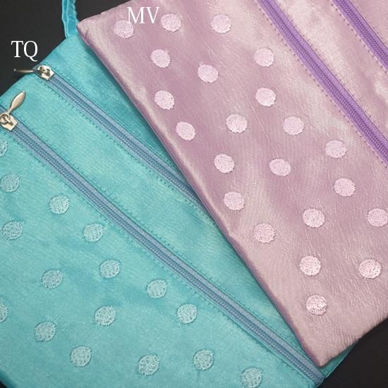 ⭐︎フラメンコ ファルダ&ポーチ⭐︎ 刺繍水玉ファスナーポーチ ホルダー付き - オリジナル フラメンコ衣装