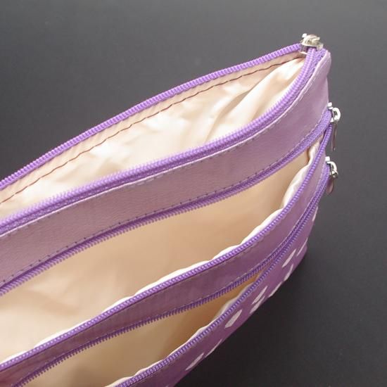 刺繍水玉ファスナーポーチ ホルダー付き - オリジナル フラメンコ衣装