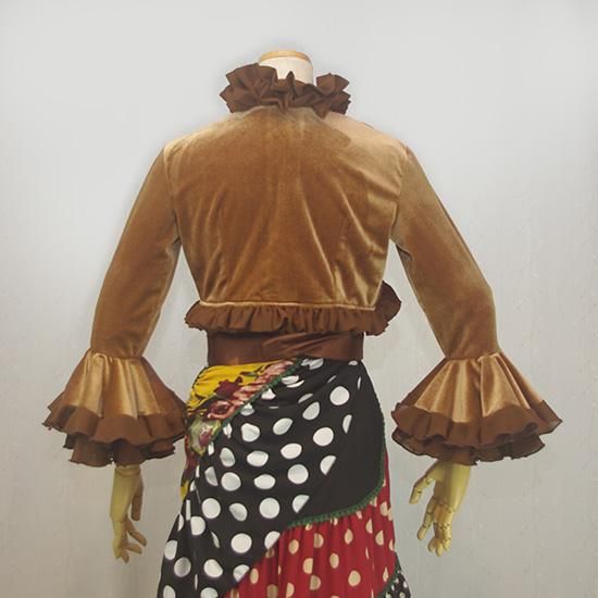 美品 フラメンコ衣装】ブラウン HERMOSA IBERIA ファルダ ドット 美品