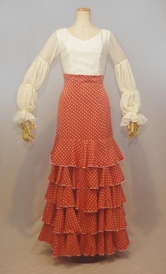 DOCE del FLAMENCO フラメンコドレス スペイン製 フレコ付きチャレコ フロッキー ワインレッド