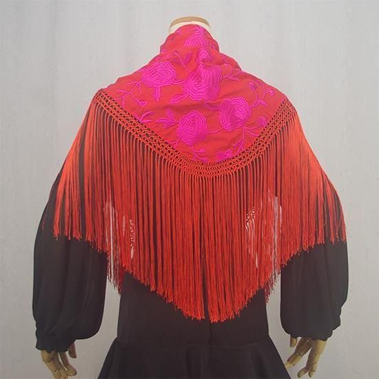 【フェミニン☆刺繍】フラメンコ マントンシージョ 刺繍 ターコイズ 2way フェミニン刺繍】マントンシージョ マスタード 2way