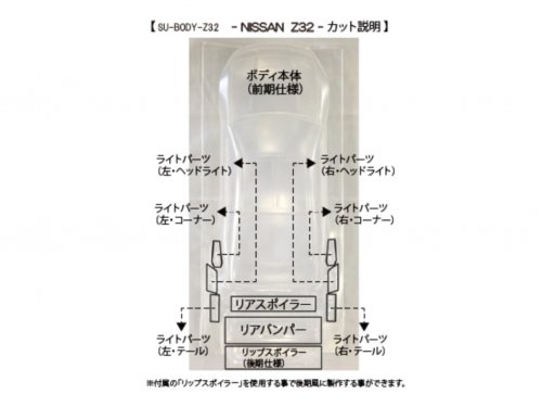 SU-BODY-Z32】 NISSAN フェアレディZ32 (1/10 RCポリカボディ 