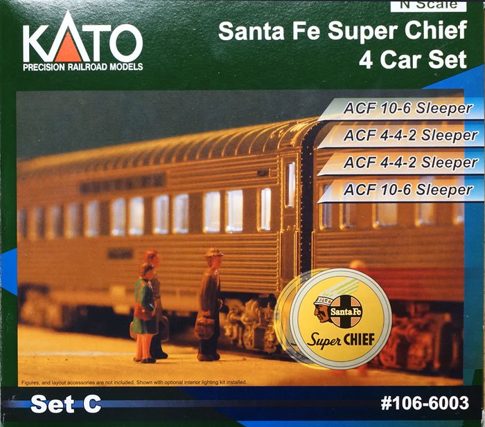 中古 A】106-6003 KATO USA サンタフェ スーパーチーフ客車 4両セットC 