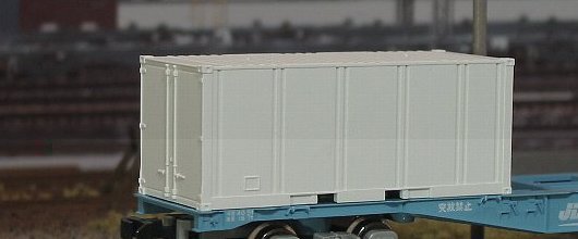 朗堂】C-2102 20fコンテナ 4方リブ無 妻1方開き 白塗装 - 鉄道模型中古