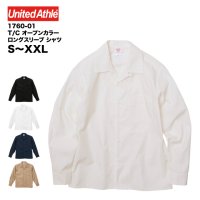 【送料無料】T/C オープンカラー ロングスリーブ シャツ#1760-01 S M L XL XXL ワイシャツ ワークシャツ 長袖 メンズ