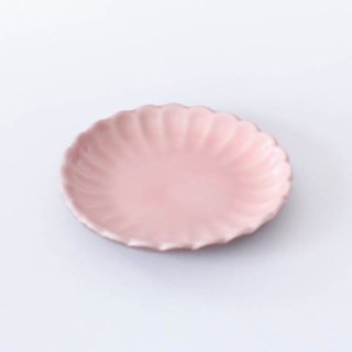 丹波焼　雅峰窯　花型小皿　ピンク