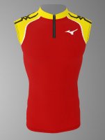 spu72（上）　MIZUNOレーシングシャツ赤黄色ノースリーブ3次募集