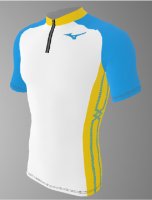 【予約9月末納期】spu83（上）　MIZUNOレーシングシャツ白水色黄色半袖