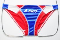 【即納1月新作】Uni1752　A-surf赤青ウルトラウエット　競パン寒中水泳公式ユニフォーム