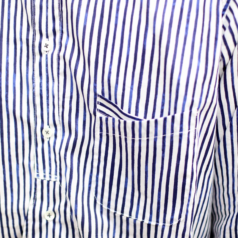 Stripe W Change Collar Shirts