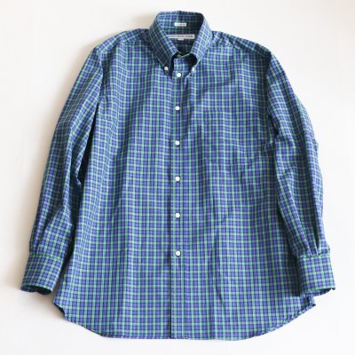 INDIVIDUALIZED SHIRTS  * Check B.D   Classic Fit   Blue x Green  