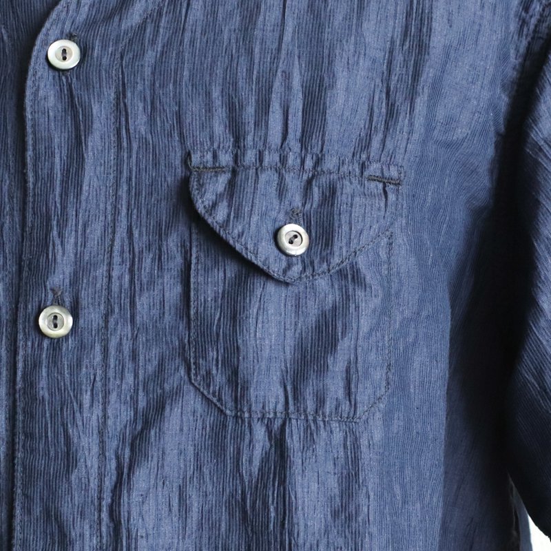 POST O'ALLS C-POST DV2 S/S　　Crinkle Linen/Cotton 　Navy