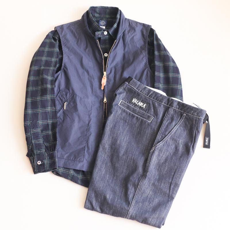 POST O'ALLS De Luxe 　Cotton Flannel　 　Navy x Green