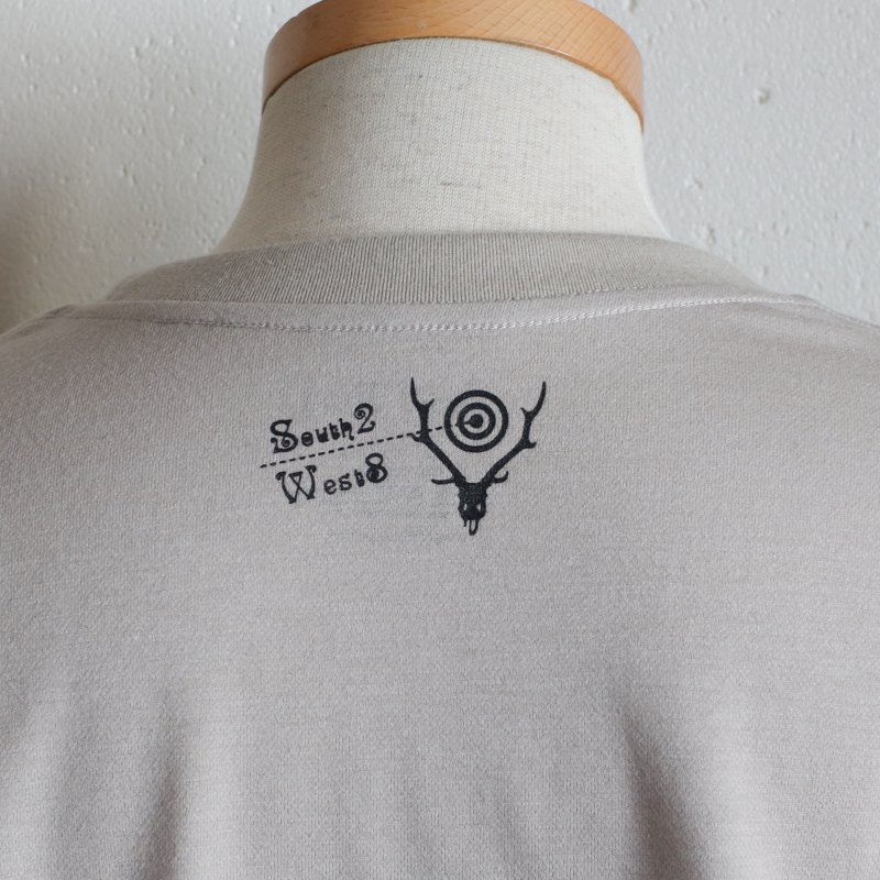 South2 West8 L/S CREW NECK TEE 　MAZE　　Grey