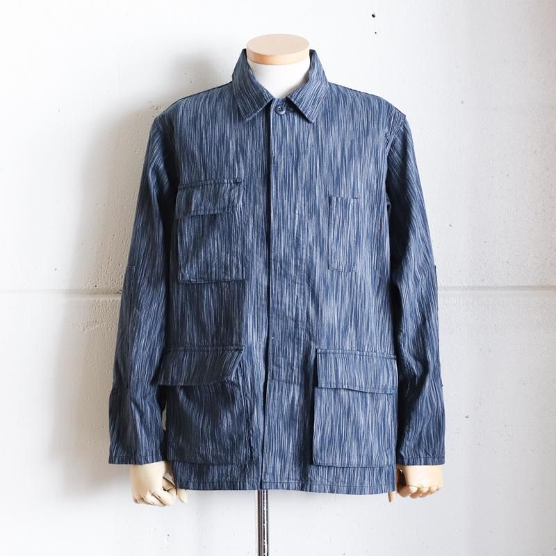 ポストオーバーオールズ　BDU-R ikat indigo M POST O'ALLS【ポストオーバーオールズ】BDU-R Ikat Indigo -大阪