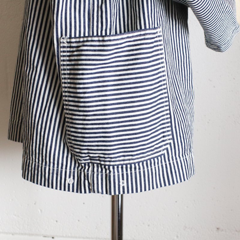 POST O'ALLS NAVY-BLU-R 　Hickory Stripe