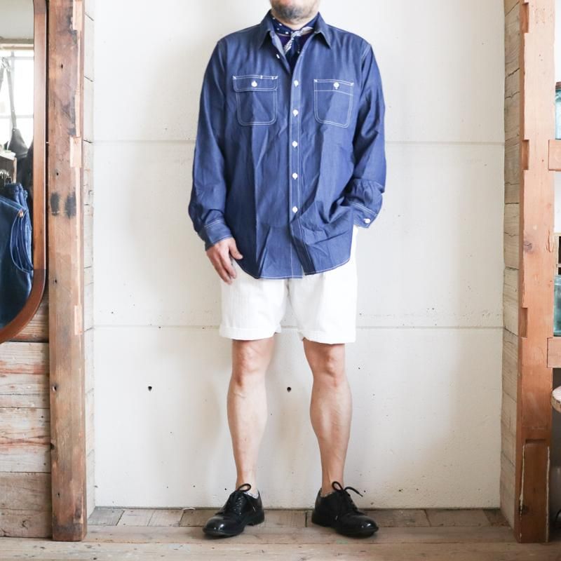 EG WORKADAY UTILITY SHIRT 　Indigo 4.5oz Denim Shirting