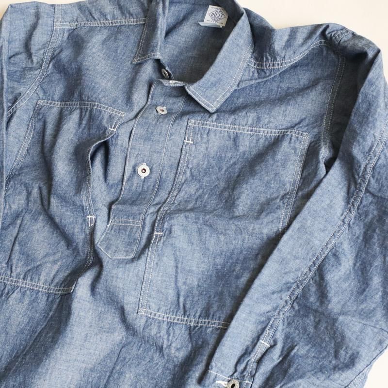 POST O'ALLS 【ポストオーバーオールズ】ARMY SHIRT Indigo Chambray