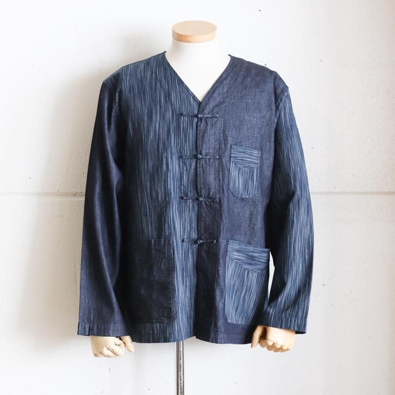 POST O'ALLS 【ポストオーバーオールズ】POST Chinois DV　 light denim x ikat indigo combo -  UNCLE SAM【アンクルサム】 大阪 アメリカ村のセレクトショップ / Online Store