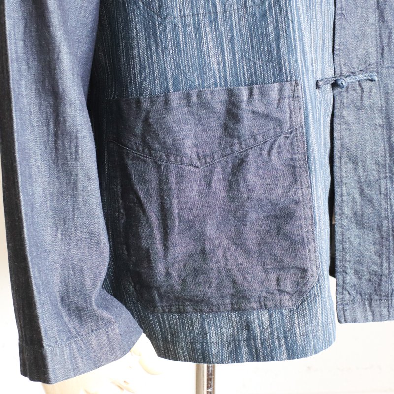 POST O'ALLS POST Chinois DV　 light denim x ikat indigo combo