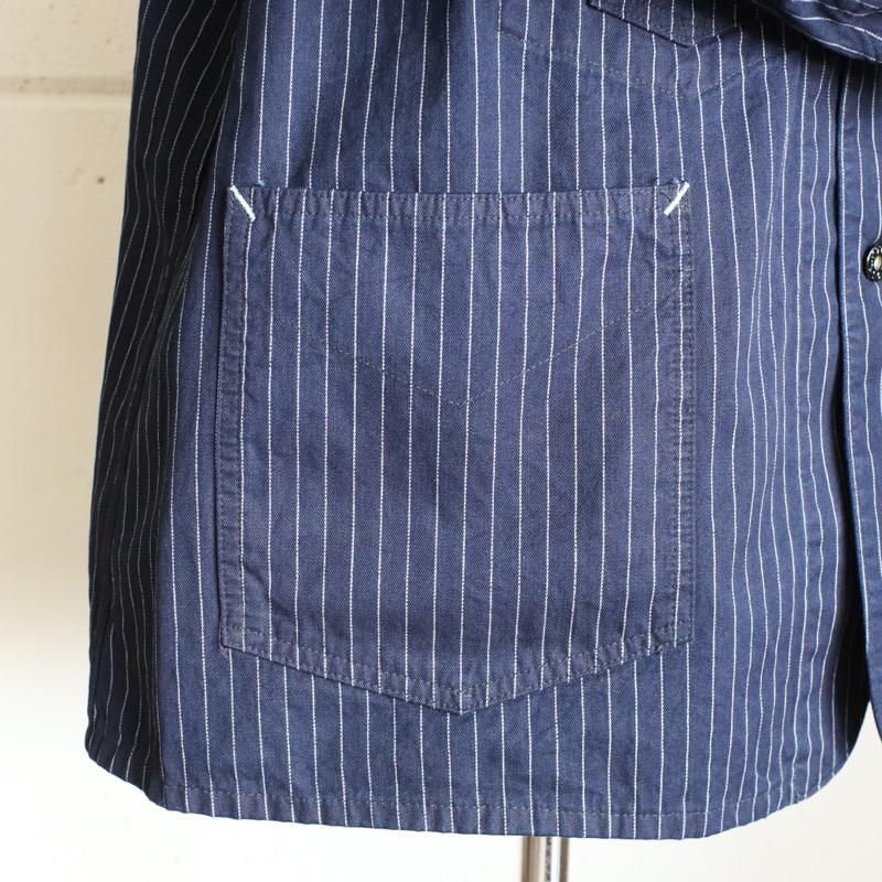 POST O'ALLS De Luxe　Railroader 2DV 　Gangster Stripe　Indigo