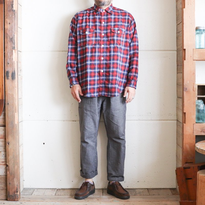 POST O'ALLS 【 ポストオーバーオールズ 】THE NAVY CUT 2 　Cotton Flannel Plaid 　Red -  UNCLE SAM【アンクルサム】 大阪 アメリカ村のセレクトショップ / Online Store