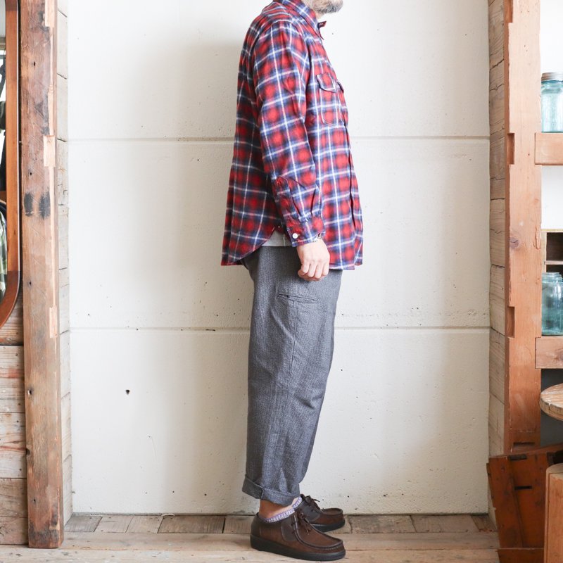 POST O'ALLS 【 ポストオーバーオールズ 】THE NAVY CUT 2 　Cotton Flannel Plaid 　Red -  UNCLE SAM【アンクルサム】 大阪 アメリカ村のセレクトショップ / Online Store