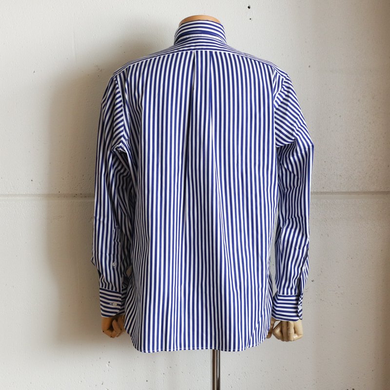 INDIVIDUALIZED SHIRTS Barber Stripe Navy 　Classic Fit