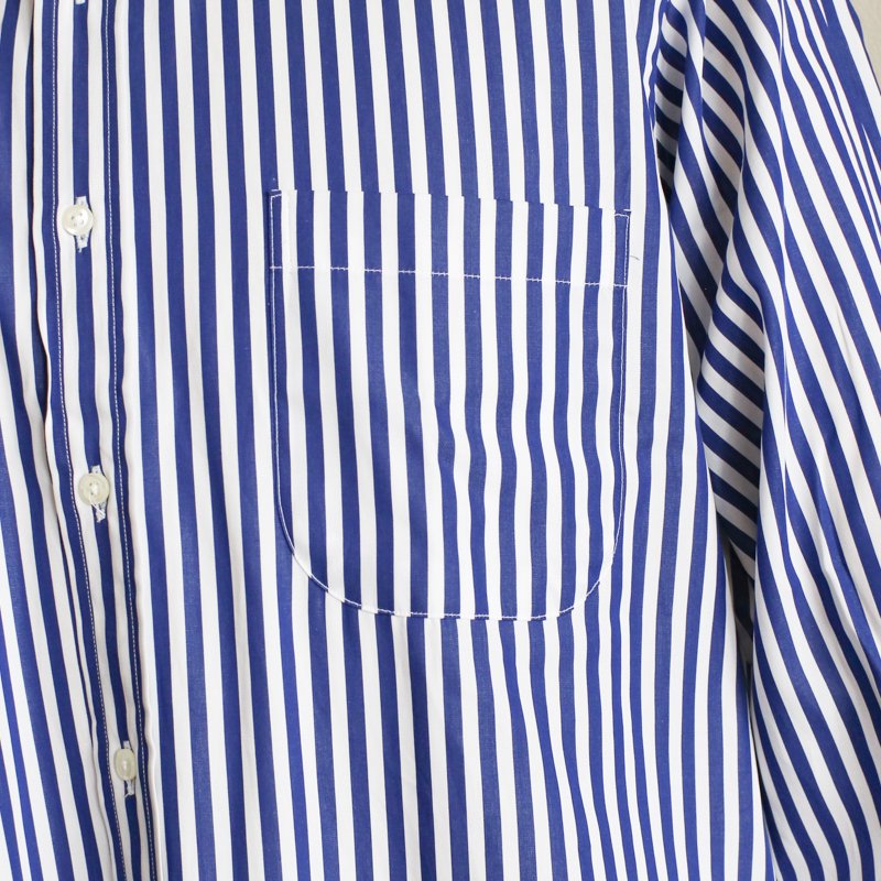 INDIVIDUALIZED SHIRTS Barber Stripe Navy 　Classic Fit