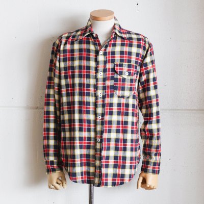Cotton Flannel Plaid　Navy x Red x Yellow