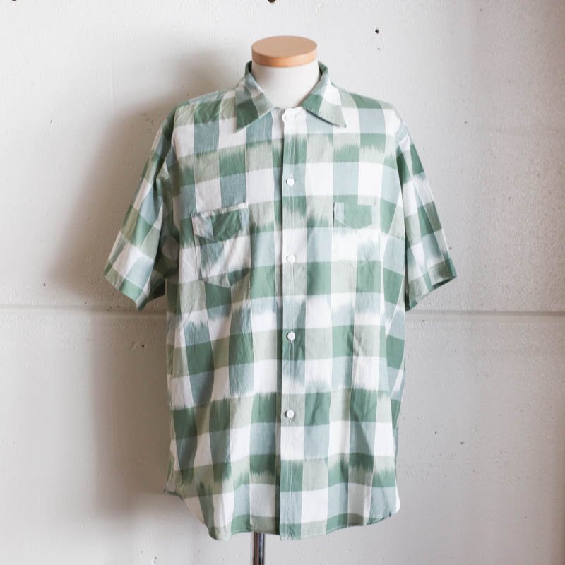 POST O'ALLS NEUTRA 3　S/S 　Ikat check 　Green