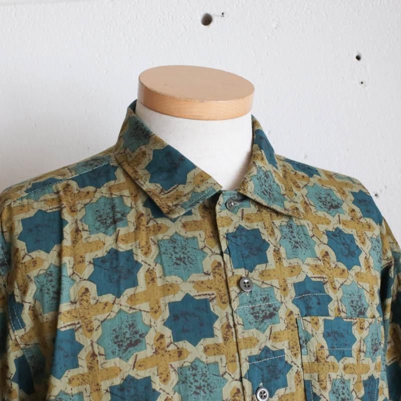 CAMP SHIRTCotton Cross Batik