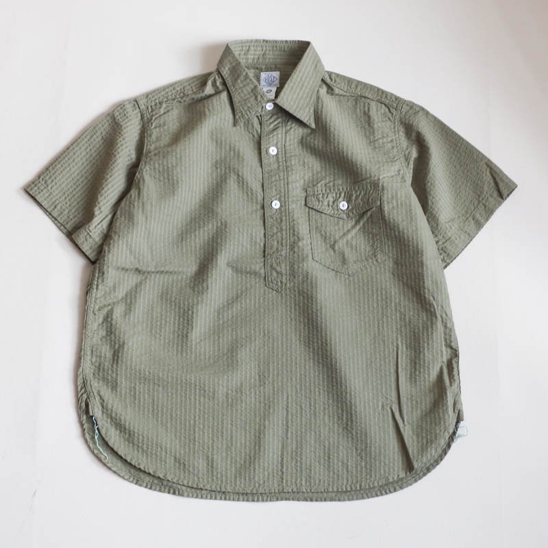 POST O'ALLS Navy Cut 　Seersucker　Olive