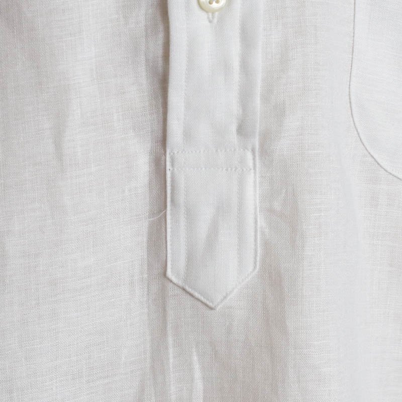 Pop Over Short Sleeve　　White Linen  　Classic Fit