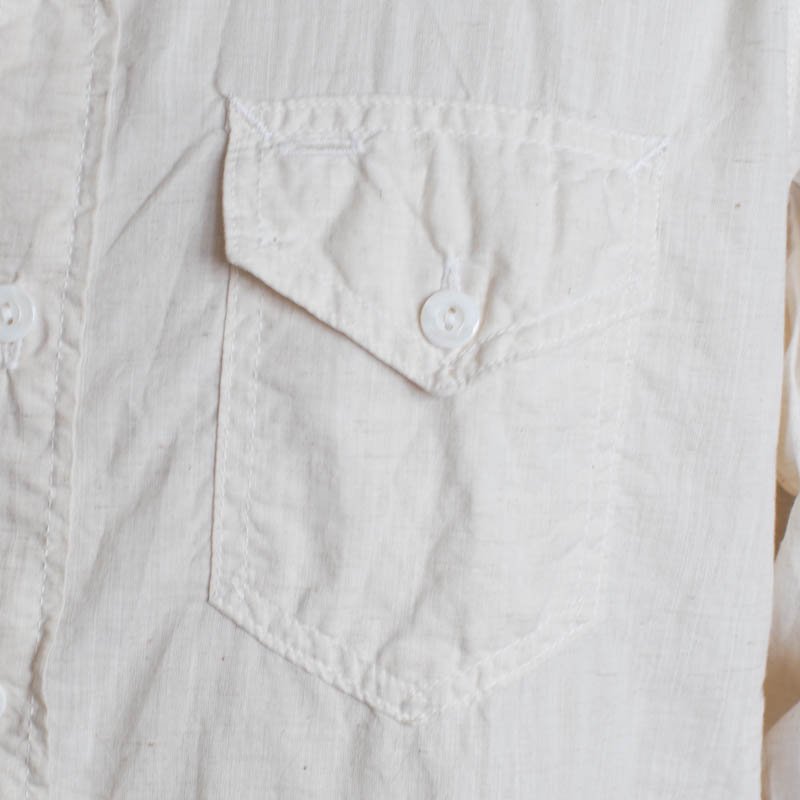POST O'ALLS 【ポストオーバーオールズ】New Light Shirt　Cotton/linen feather　Natural -  UNCLE SAM【アンクルサム】 大阪 アメリカ村のセレクトショップ / Online Store