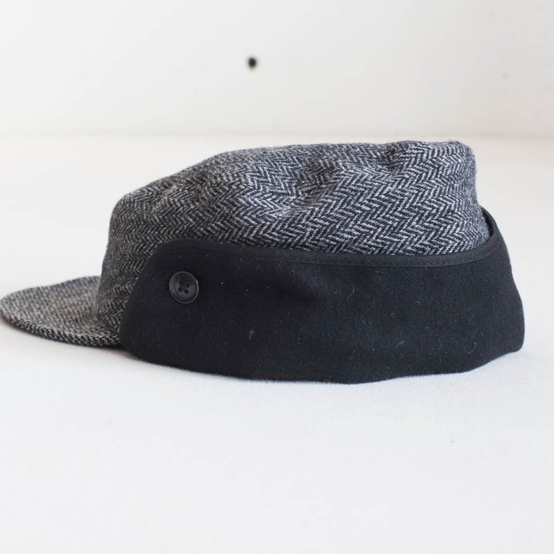 ENGINEERED GARMENTS Hunter's Cap 　Grey Poly Wool Herringbone