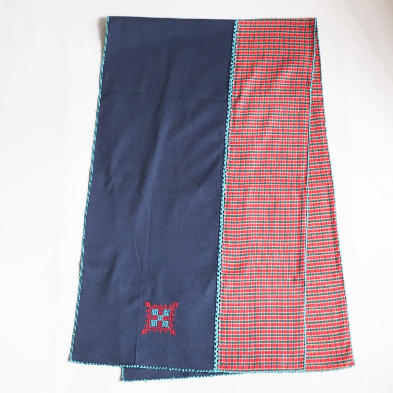 LeO ATLaNTE NESNESS Scarf　Red x Navy　Size L