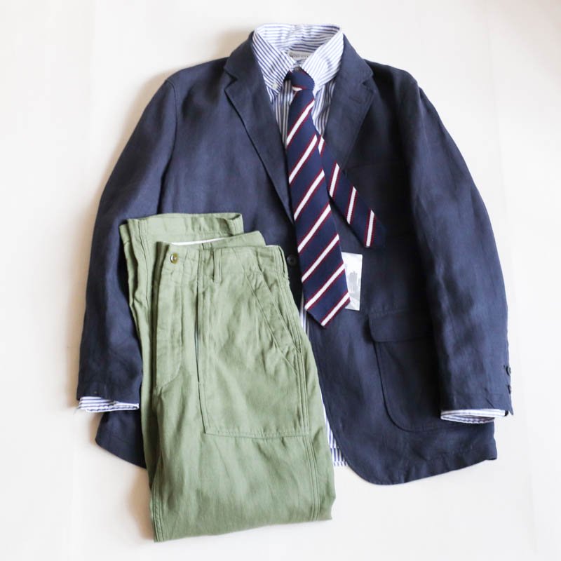 ENGINEERED GARMENTS Fatigue Pant　Olive Cotton Hemp Satin