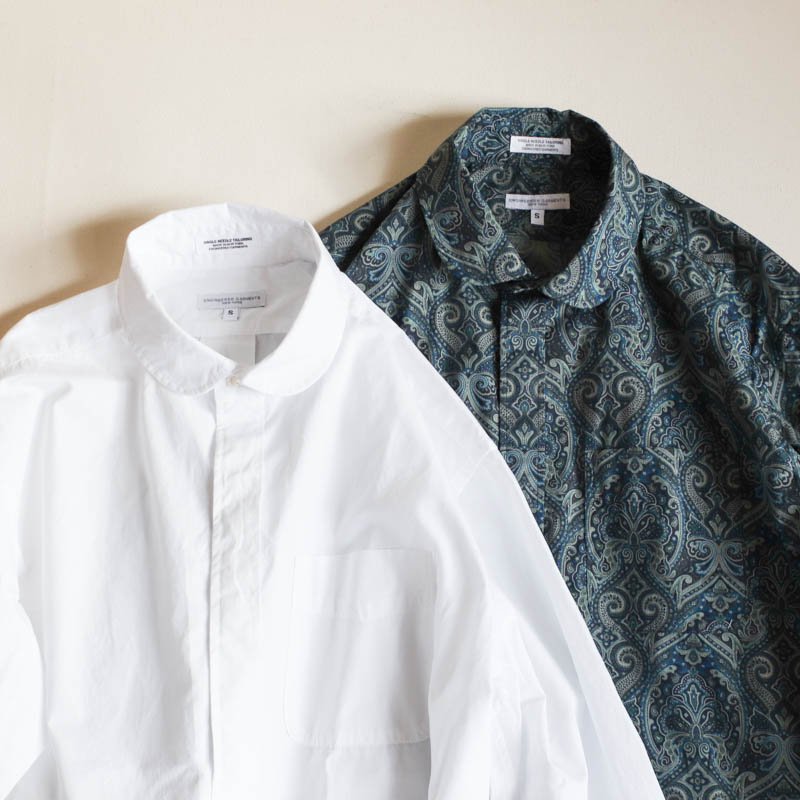 Rounded Collar Shirt - Cotton Paisley Print