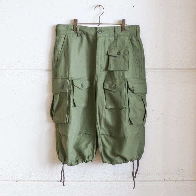 ENGINEERED GARMENTS FA Short　Olive Cotton Hemp Satin