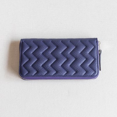 RO-RO Wallet Long  Zigzag Blue Encre