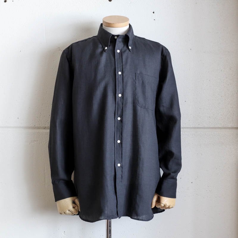 INDIVIDUALIZED SHIRTS Black Linen B.D　Classic Fit