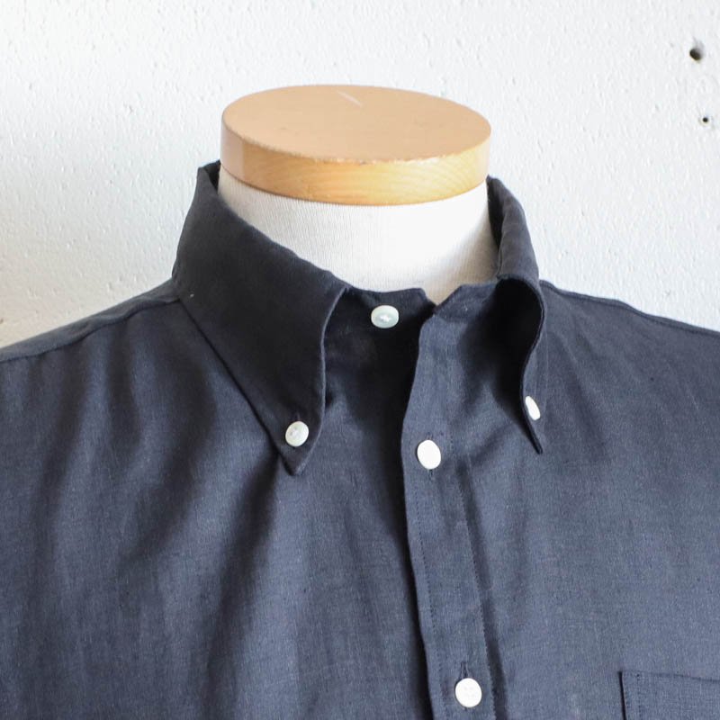 INDIVIDUALIZED SHIRTS Black Linen B.D　Classic Fit