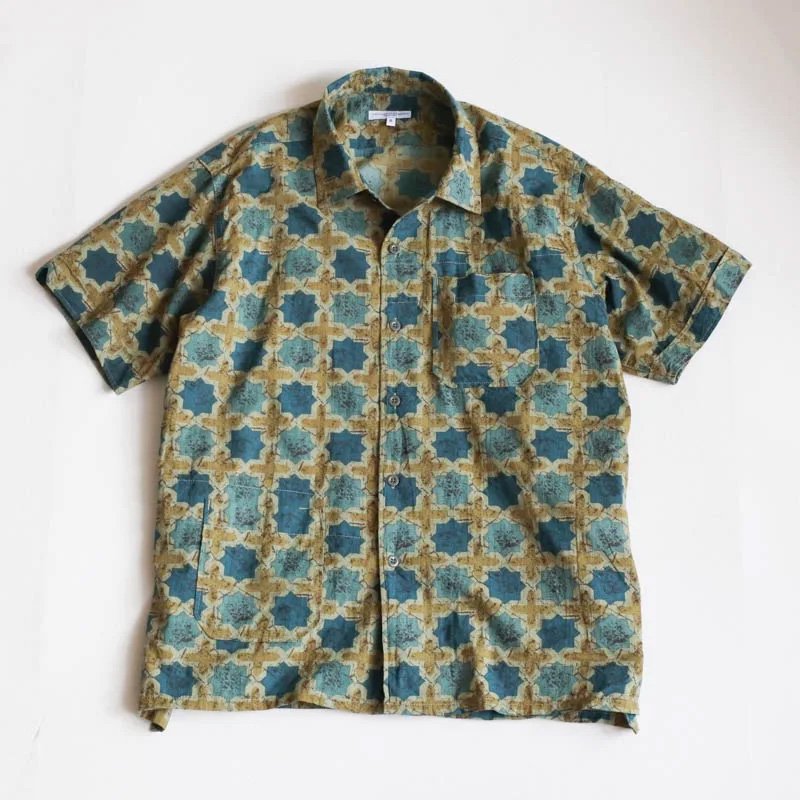 CAMP SHIRTCotton Cross Batik