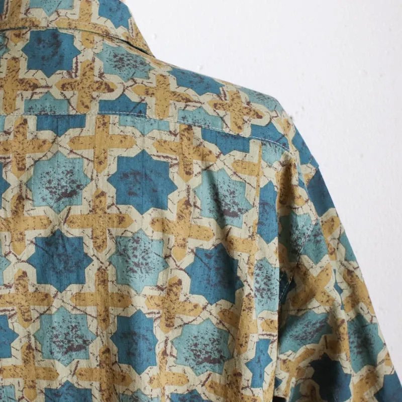 CAMP SHIRTCotton Cross Batik