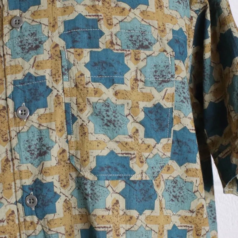 CAMP SHIRTCotton Cross Batik