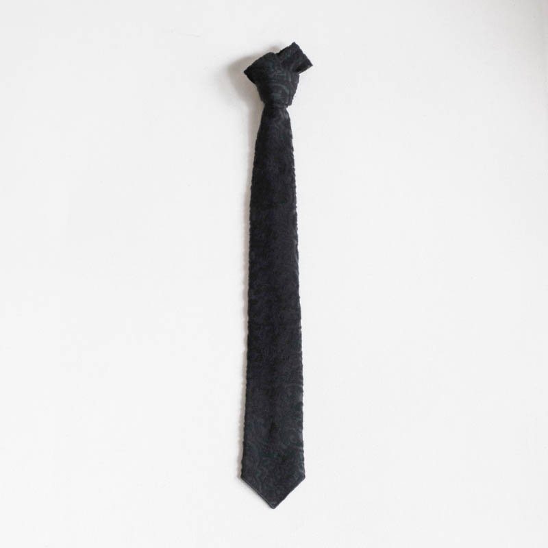 Neck Tie - Crest Flocked Jq.Black

