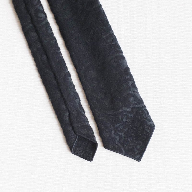 Neck Tie - Crest Flocked Jq.Black

