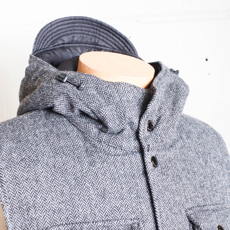 Field Vest  - Grey Poly Wool Herringbone

